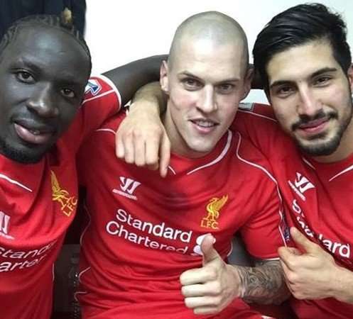 PICTURE: Liverpool Defenders Celebrating Swansea City Win