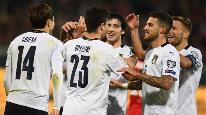 Cheisa with Italy team vs Armenia