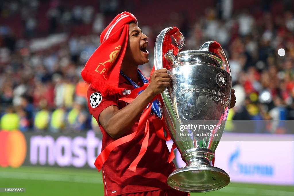 Rhian Brewster Champions League trophy