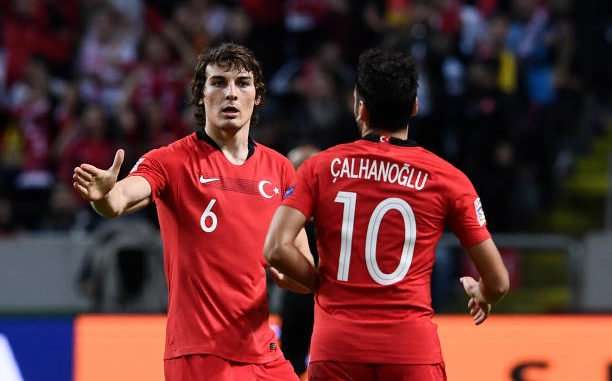 Caglar Soyuncu playing for Turkey
