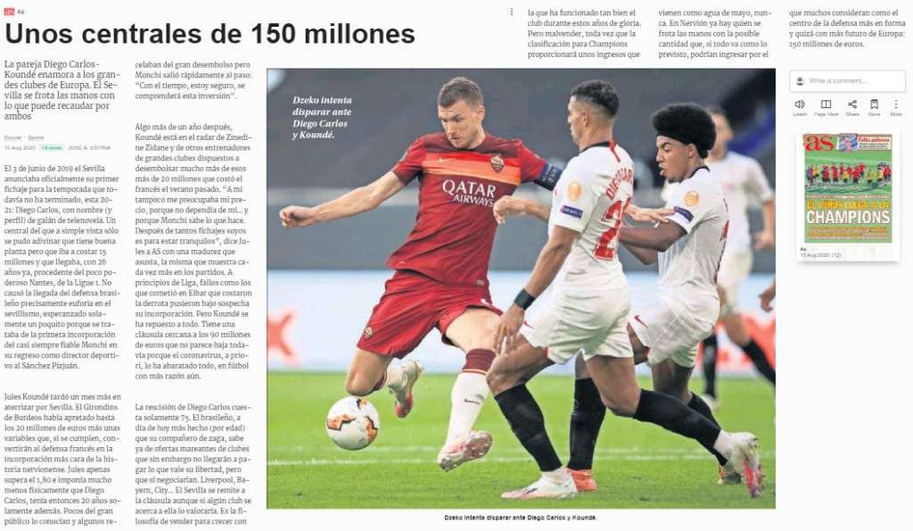 AS Diego Carlos vs AS Roma