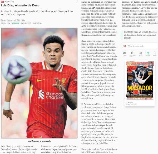 AS - Luis Diaz Barca dream