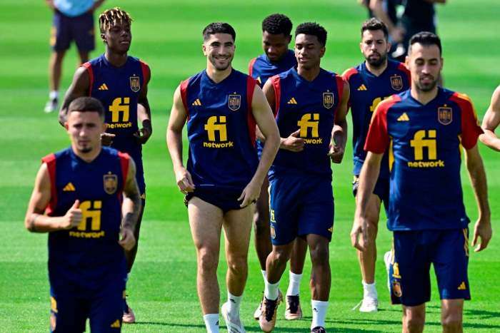 Spain squad with Nico Williams