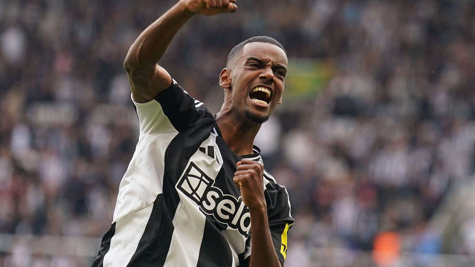 Newcastle United's Alexander Isak celebrates scoring