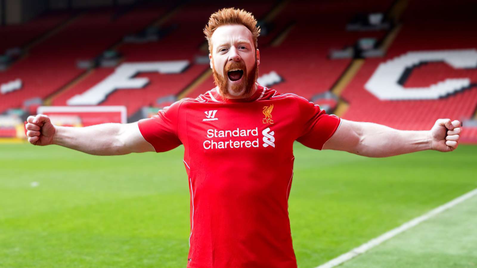 WWE Superstar Sheamus visits Anfield