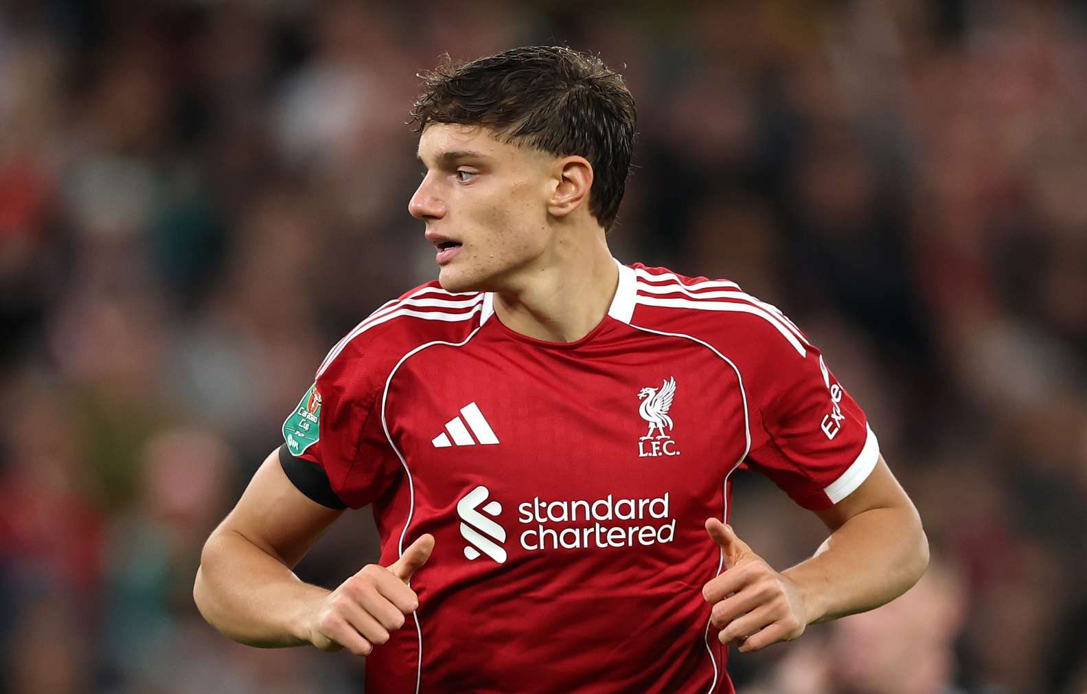 Liverpool youngster Giovanni Leoni issues update after ACL surgery