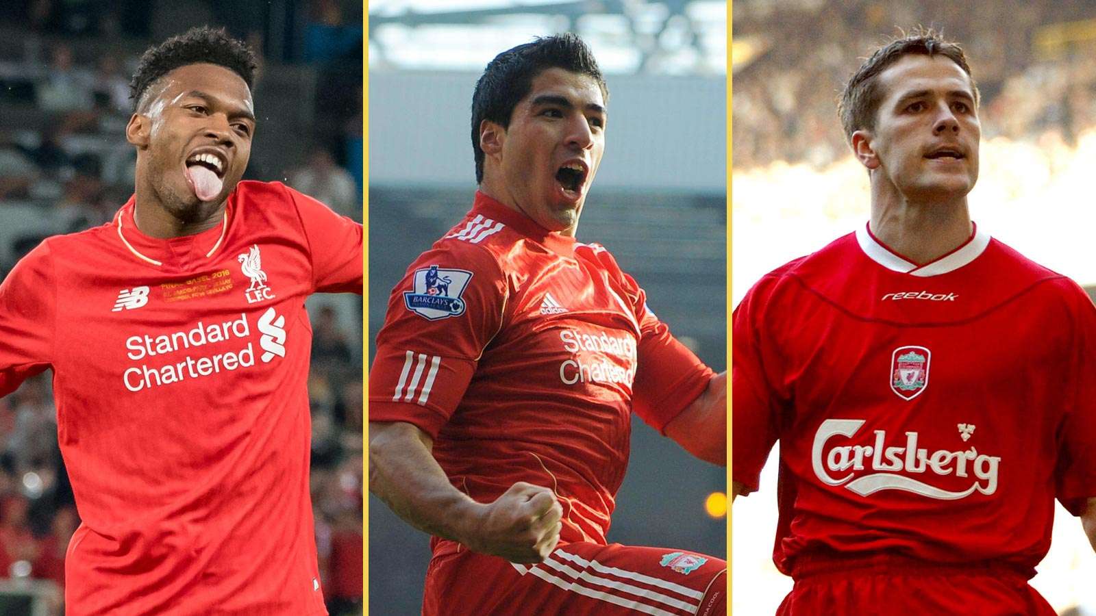 Daniel Sturridge, Luis Suarez and Michael Owen