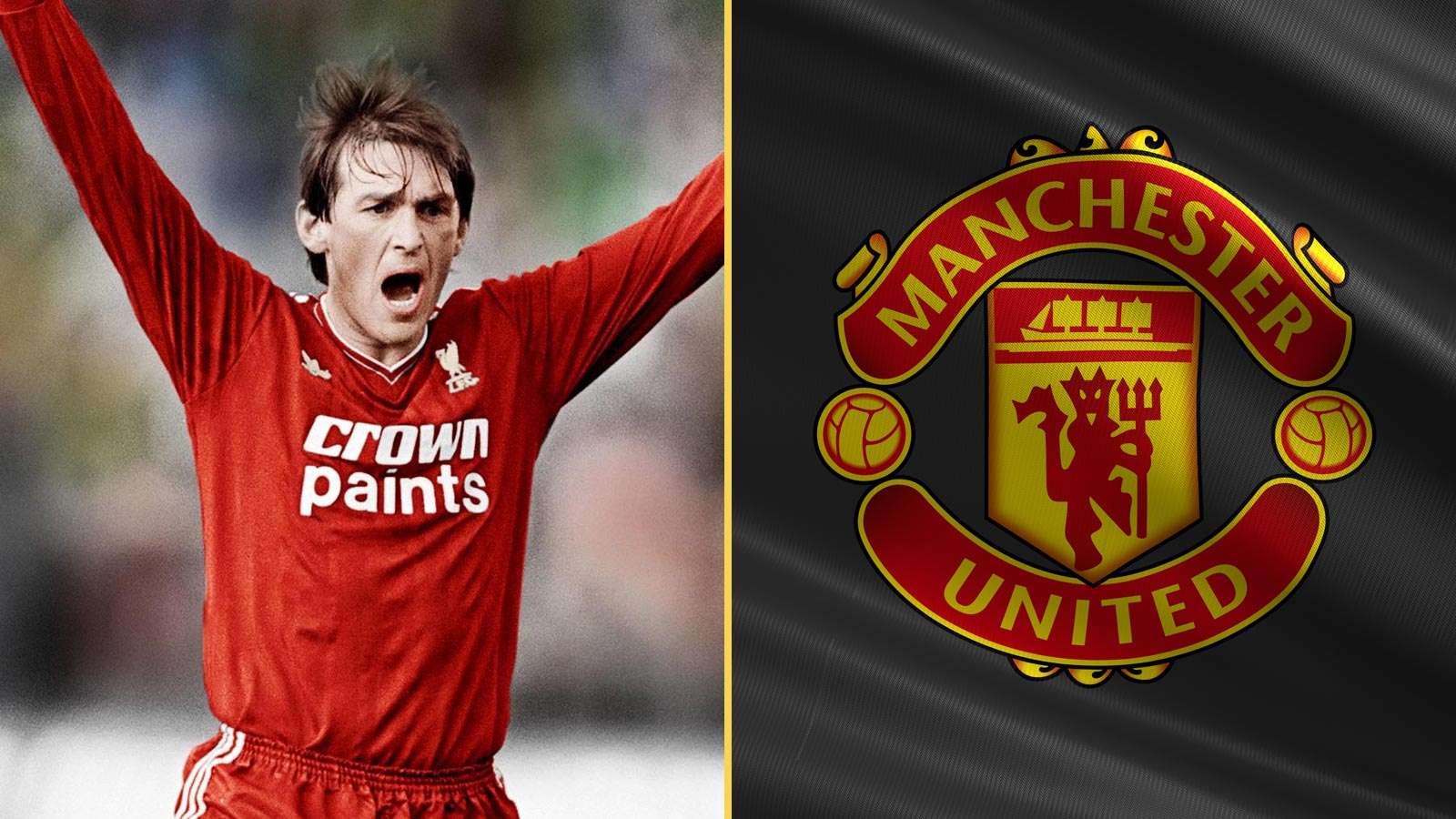 Keny Dalglish and Manchester United crest